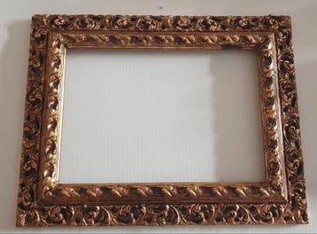 Lijst - Hout - verguld geperforeerde acanthusmotiv, Antiek en Kunst