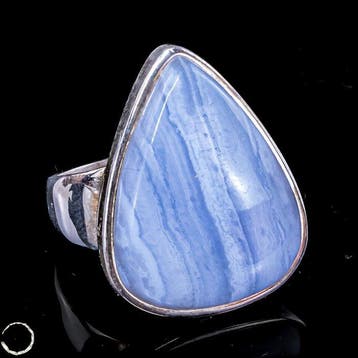 Elegante Blauwe Lace-Agaat Ring – Natuurlijke edelsteen in