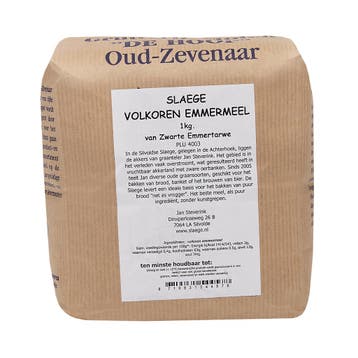 Slaege Volkoren Emmermeel 1kg (van Zwarte Emmertarwe), Verzenden, Nieuw