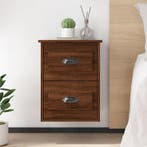 vidaXL Nachtkastjes 2 st wandgemonteerd 41,5x36x53 cm bruin, Huis en Inrichting, Slaapkamer | Nachtkastjes, Minder dan 45 cm, Verzenden