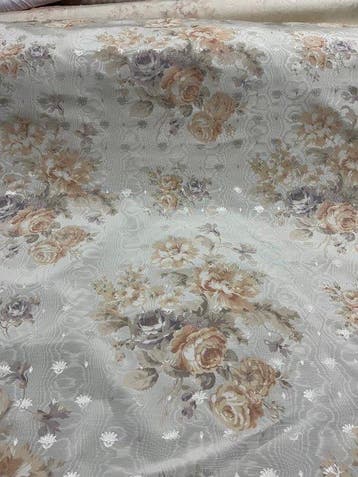 Winterse roos in shabby chic-stijl - Textiel - 600 cm - 140