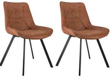 Set van 2 Retro Eetkamerstoelen – Kunstleer & Metaal, Verzenden, Nieuw