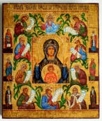 Icoon - Russisch-orthodoxe icoon Onze-Lieve-Vrouw van, Antiek en Kunst, Antiek | Boeken en Bijbels