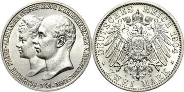 2 Mark 1904 Mecklenburg-schwerin Friedrich Franz Iv 1897-..., Verzenden