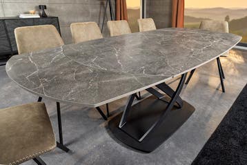 Uitschuifbare eettafel INCEPTION 130-190cm antraciet ovaal, Ophalen of Verzenden, Nieuw