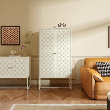 Woonkamerkast Viitasaari commode 150x80x40 cm crèmewit [en.c, Huis en Inrichting, Verzenden, Nieuw