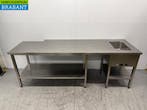 RVS Werktafel met ingebouwde Bain Marie 250 cm 230V Horeca, Ophalen of Verzenden, Gebruikt