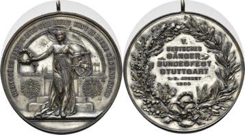 Verzilverte brons medaille 1896 Stuttgart, Verzenden