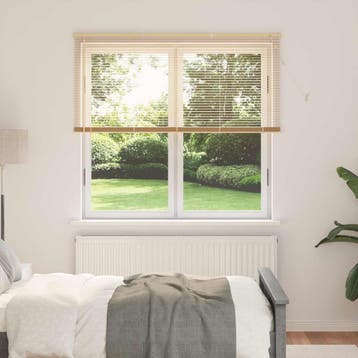 vidaXL Venetiaanse jaloezie Lichtbruin met Patroon 150 x 140, Verzenden, Nieuw, Bruin