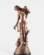 sculptuur, Gepatineerd bronzen beeld “Venus au Bain” / Venus, Antiek en Kunst, Antiek | Keramiek en Aardewerk