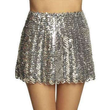 Minirok zilver pailletten, Verzenden, Nieuw, Feestartikel