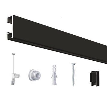 Click Rail / Schilderij Ophangsysteem - Mat Zwart - Comp...