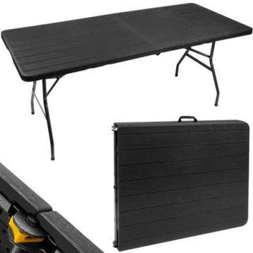 Gardlov Opvouwbare Tuintafel 180 cm - Zwart - HDPE Tafelb..., Tuin en Terras, Ophalen of Verzenden, Nieuw