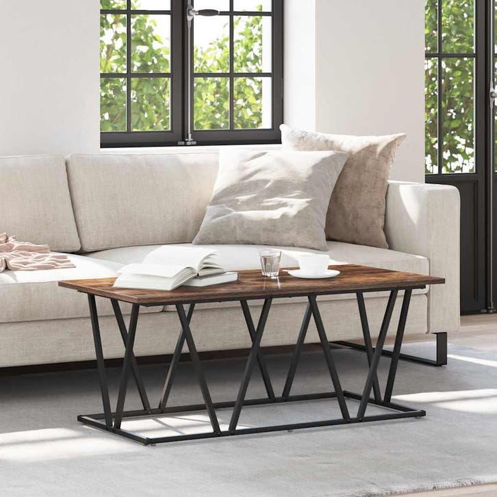 vidaXL Salontafel Gerookt eiken 100 x 50 x 40 cm, Huis en Inrichting, Tafels | Salontafels, Nieuw, 50 tot 100 cm, Overige houtsoorten