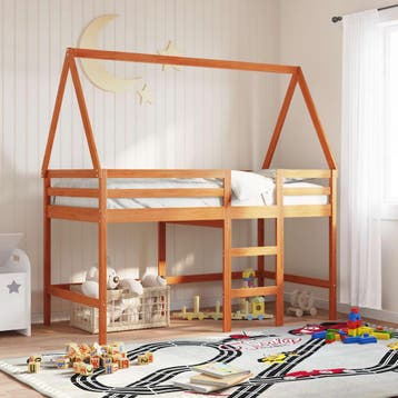 vidaXL Hoogslaper bedframe Waskleur Bruin 90 x 190 cm, Verzenden, Nieuw, Bruin, Hout
