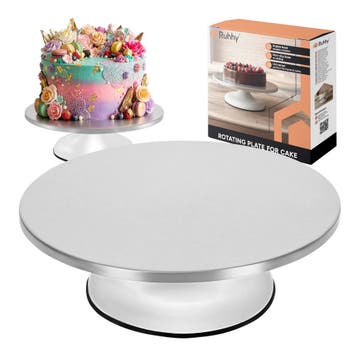 Draaibaar Taartplateau 30 cm – RVS Draaiplateau voor Taart –, Huis en Inrichting, Keuken | Keukenbenodigdheden, Ophalen of Verzenden