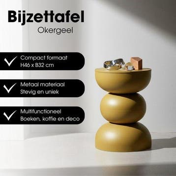 2dekans | Mica Decorations Luna Bijzettafel - Bijzettafel, Ophalen of Verzenden, Zo goed als nieuw
