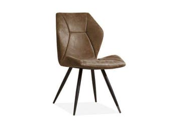 Eetkamerstoel Tesla - eetkamerstoelen - Bruin, Nieuw, Bruin, Overige materialen