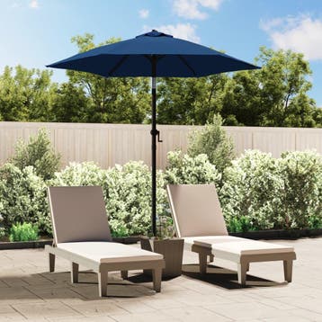 vidaXL Parasol 200x224 cm aluminium blauw, Verzenden, Nieuw, 2 tot 3 meter