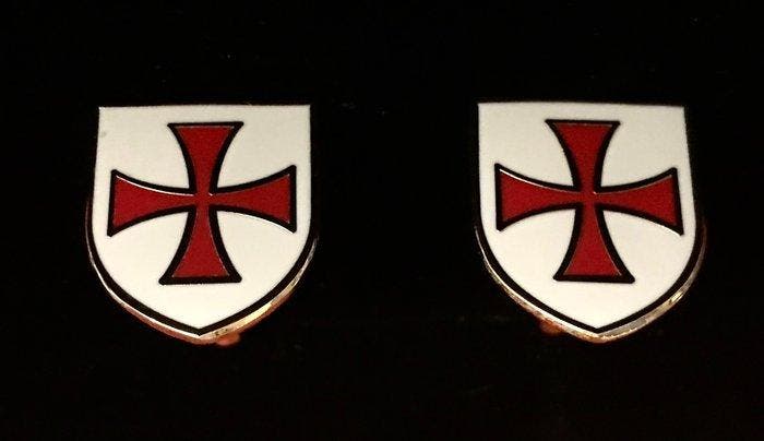 Een chique paar goudgevulde manchetknopen, TEMPLAR, met het, Antiek en Kunst, Antiek | Speelgoed