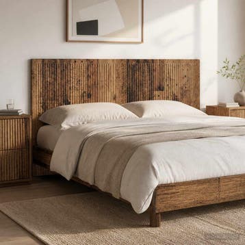 vidaXL Wandgemonteerd Hoofdeinde EDE Oud hout Bewerkt hout, Verzenden, Nieuw, Bruin, Hout
