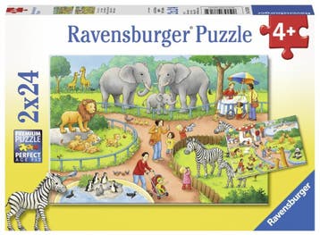 Een Dag in de Dierentuin Puzzel (2 x 24 stukjes) |, Verzenden, Nieuw