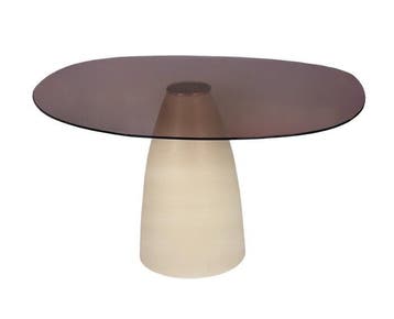 Eettafel Brix Mylon organisch 140 cm glas, Ophalen of Verzenden, Nieuw
