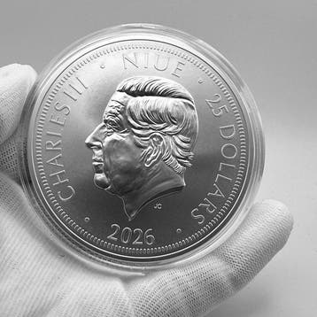 Niue. 25 Dollars 2026 – Czech Lion – 10 oz Silver – 25