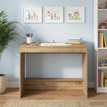 vidaXL Bed Bureau Artisanaal eiken Bewerkt hout 100 x 45 x, Verzenden, Nieuw