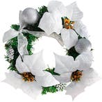 Deurkrans kerstkrans 22cm wit (Kerst artikelen, Interieur), Diversen, Kerst, Verzenden, Nieuw