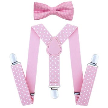 Fako Fashion - Kinder Bretels Met Vlinderstrik - Stippen -, Verzenden, Nieuw