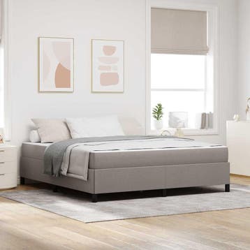 vidaXL Boxspringbed Taupe 180 x 200 cm Stof, Verzenden, Nieuw, Tweepersoons, Stof