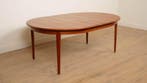 Vintage ronde eettafel | uitschuifbaar | teak | 125 - 185 cm, Ophalen of Verzenden, Nieuw