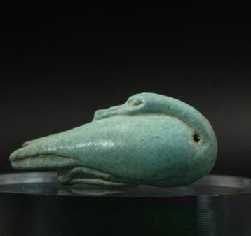 Oud-Egyptisch Faience Gebonden Eend Amulet - 40 mm