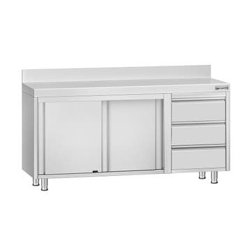 GGM Gastro | Gesloten RVS werktafel KOPENHAGEN ECO - |, Huis en Inrichting, Keuken | Servies, Verzenden, Nieuw