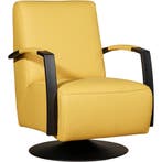 Leren draaifauteuil Mood - Toledo Giallo (geel) -, Huis en Inrichting, Fauteuils, Nieuw, Ophalen of Verzenden, 50 tot 75 cm, Industrieel, Modern