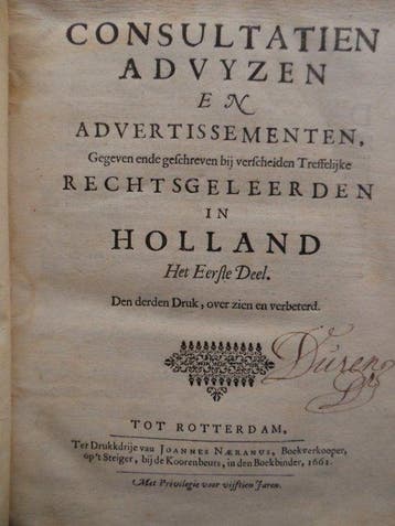 ( Hugo de Groot e.a.) - Consultatien advyzen en, Antiek en Kunst
