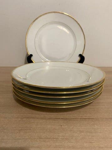 UML, Limoges - Dessertservies (6) - Porselein - dessertbord