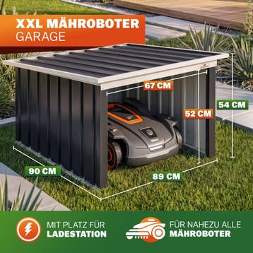 Robotmaaier Garage Antraciet Metaal 89x90x54cm, Verzenden, Nieuw