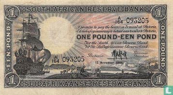 Zuid-Afrika - Zuid Afrika 1 Pound  - 1946, Postzegels en Munten, Bankbiljetten | Afrika, Verzenden, Overige landen, Los biljet