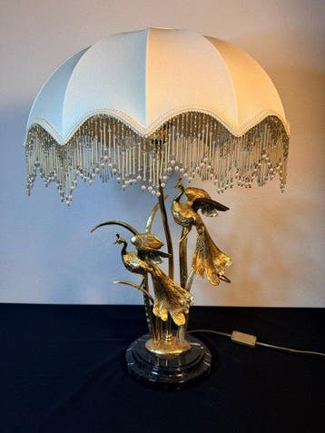 Tafellamp - Messing, Brons - Hollywood Regency Theatrical