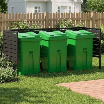 vidaXL Afvalcontainer scherm 249 x 85 x 113 cm Staal Zwart, Verzenden, Nieuw, IJzer