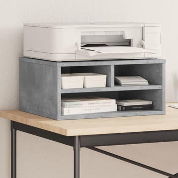 vidaXL Printerkastje 49x40x22,5 cm bewerkt hout betongrijs, Computers en Software, Verzenden, Nieuw