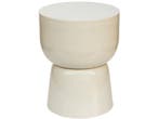Livingfurn Bijzettafel Kian - Rond - Acaciahout - Off White, Verzenden, Nieuw