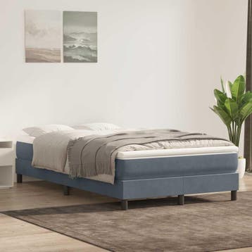 vidaXL Boxspring zonder matras fluweel donkergrijs 120x220, Verzenden, Nieuw, Grijs, Stof