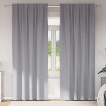 vidaXL Zwart-out Gordijnen met Ringen 2 st Lichtgrijs 260 x, Verzenden, Nieuw