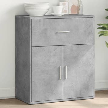 vidaXL Dressoir 60x31x70 cm bewerkt hout betongrijs, Verzenden, Nieuw, Overige houtsoorten, Minder dan 50 cm