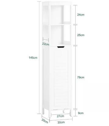 Hoge Waskast met Waszak en Open Planken – Compact Model, Verzenden, Nieuw