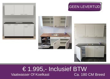 Q-Line Keukens – Uit voorraad | Direct leverbaar, Wit, Nieuw, Enkelwandige keuken, Ophalen of Verzenden
