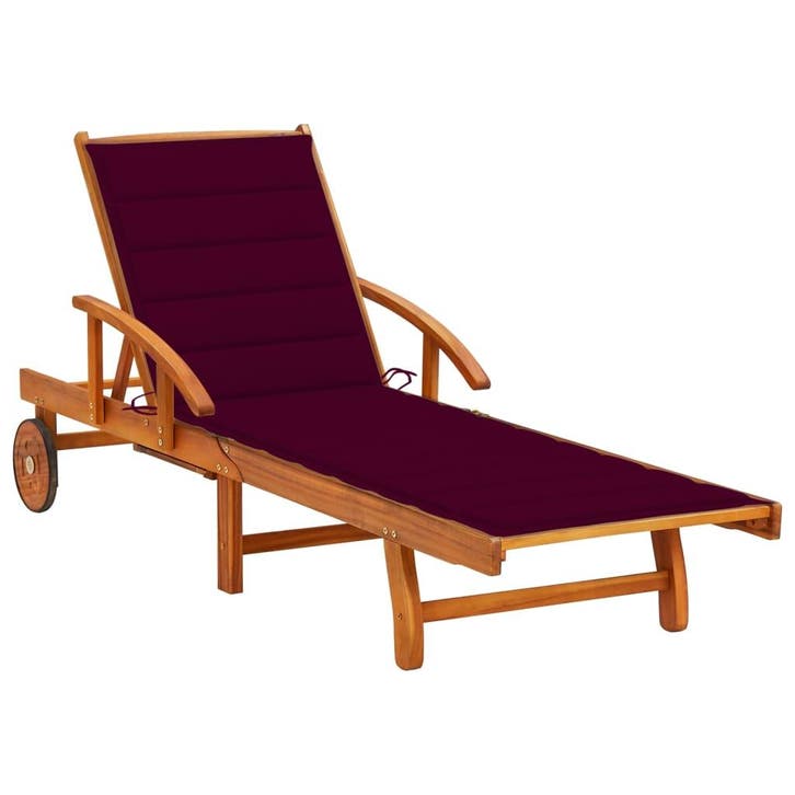 vidaXL Ligbed met kussen massief acaciahout, Tuin en Terras, Ligbedden, Nieuw, Verzenden